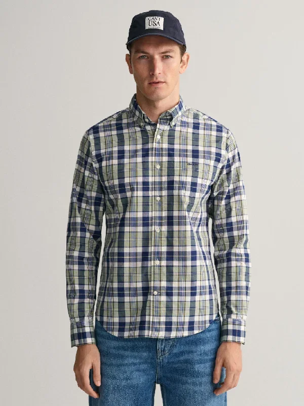 REGULAR FIT COLORFUL CHECK SHIRT Grønn