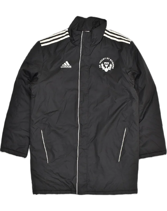 ADIDAS Mens Graphic Windbreaker Jacket Size 38/40 Medium Black Polyamide