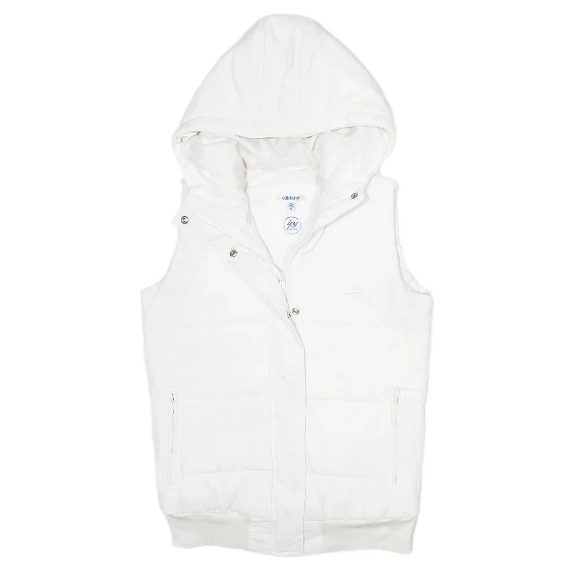 ADIDAS ORIGINALS Mens Puffer Waistcoat White Hooded S