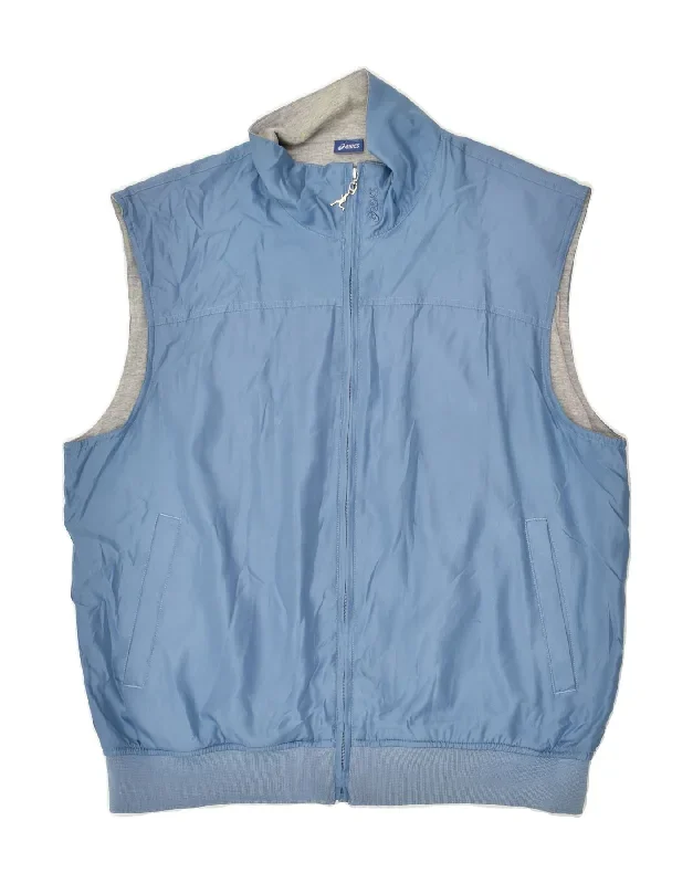 ASICS Mens Gilet UK 44 2XL Blue Polyester