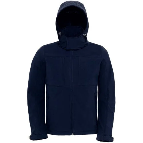 B&C Mens Hooded Softshell Breathable, Waterproof & Windproof Jacket (Fleece Lining)