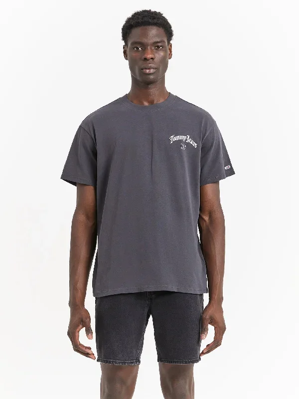 Back Logo Relaxed Fit T-Shirt in New Charcoal