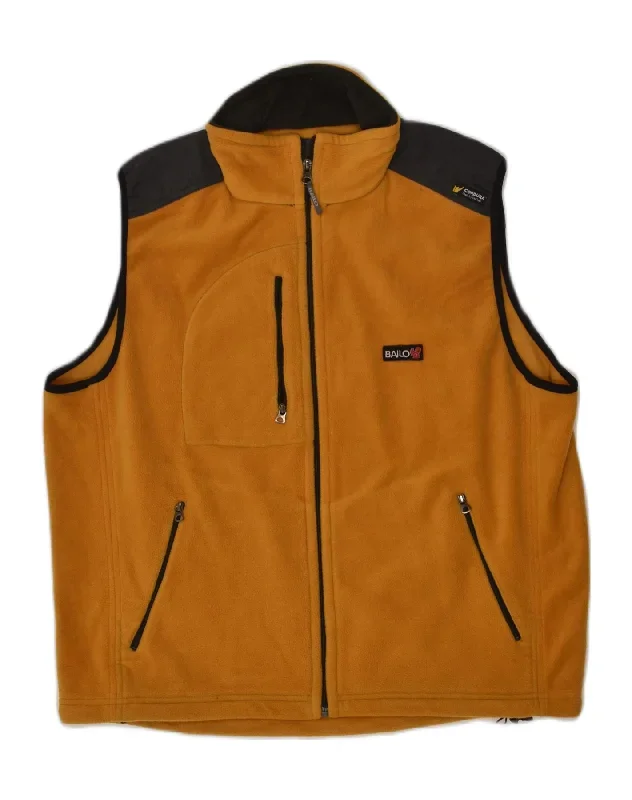 BAILO Mens Fleece Gilet UK 42 XL Orange Colourblock Polyester