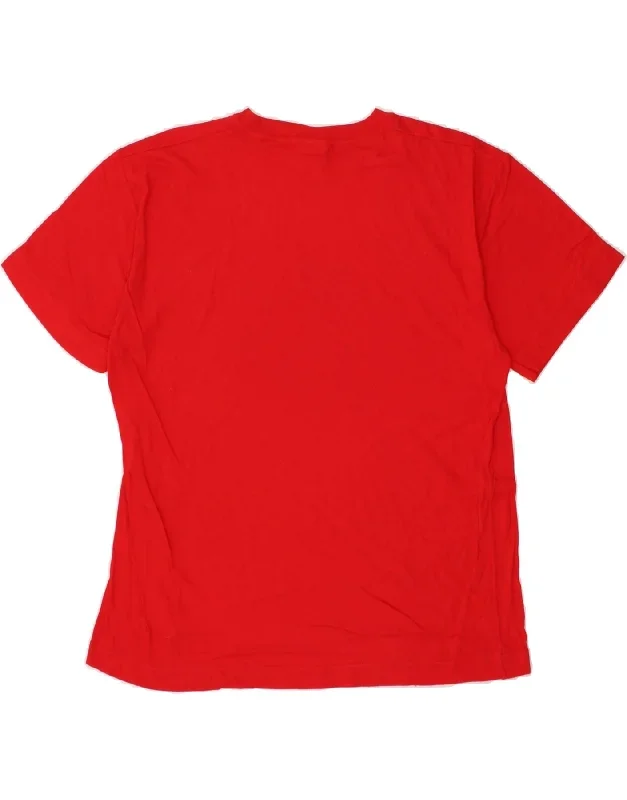 benetton-mens-t-shirt-top-medium-red-cotton