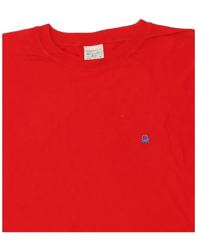 benetton-mens-t-shirt-top-medium-red-cotton