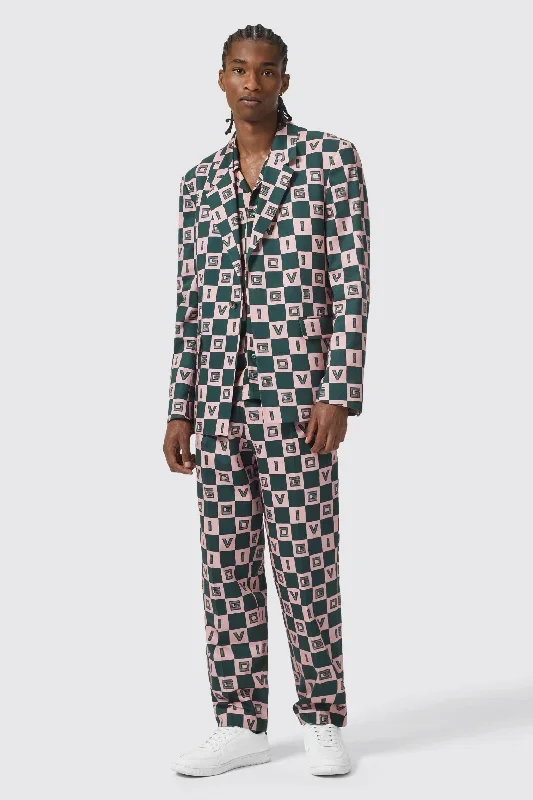 Bonucci Oversized Green Check Suit