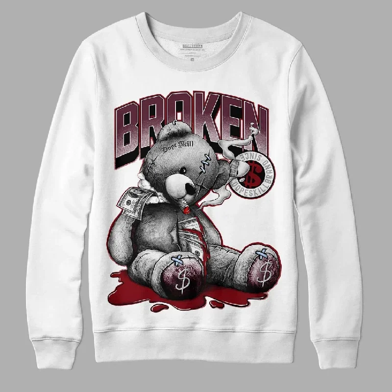 Burgundy 5s DopeSkill Sweatshirt Sick Bear Graphic