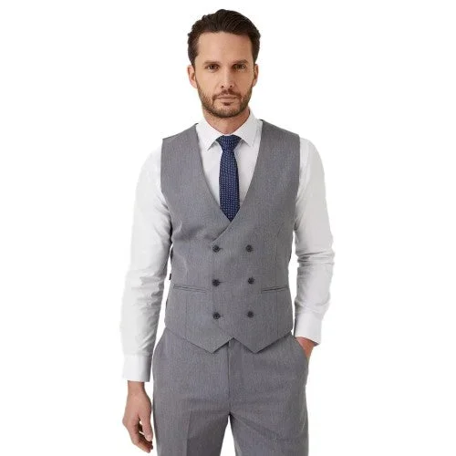 Burton Mens Herringbone Double-Breasted Tailored Waistcoat