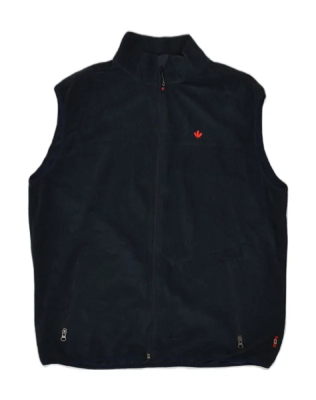 CANADIAN Mens Fleece Gilet UK 46 3XL Navy Blue Polyester