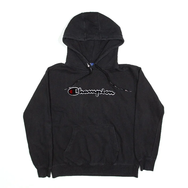 CHAMPION Hoodie Black Pullover Mens S