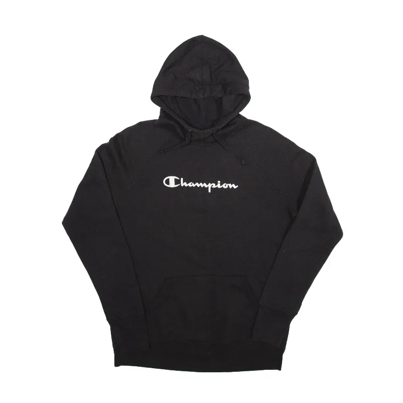 CHAMPION Hoodie Black Pullover Mens S