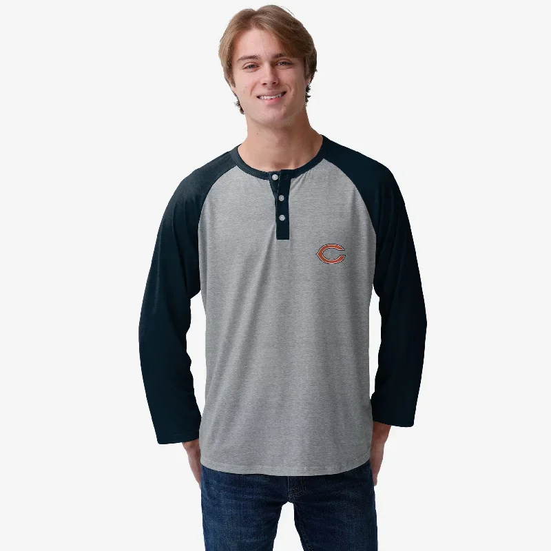 Chicago Bears Team Logo Gray Long Sleeve Henley