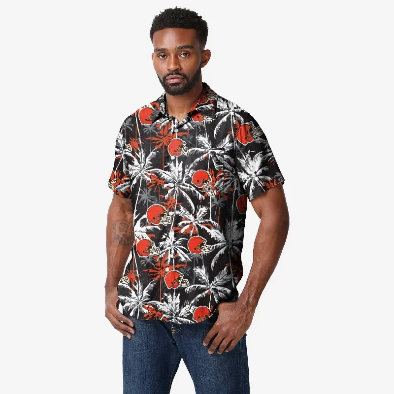 Cleveland Browns Black Floral Button Up Shirt