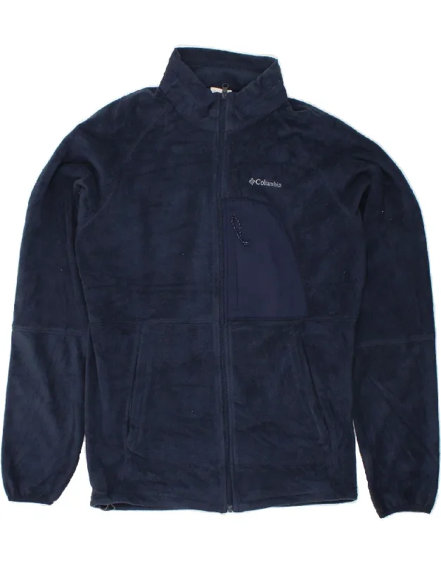 COLUMBIA Mens Fleece Jacket UK 40 Large Navy Blue Polyester