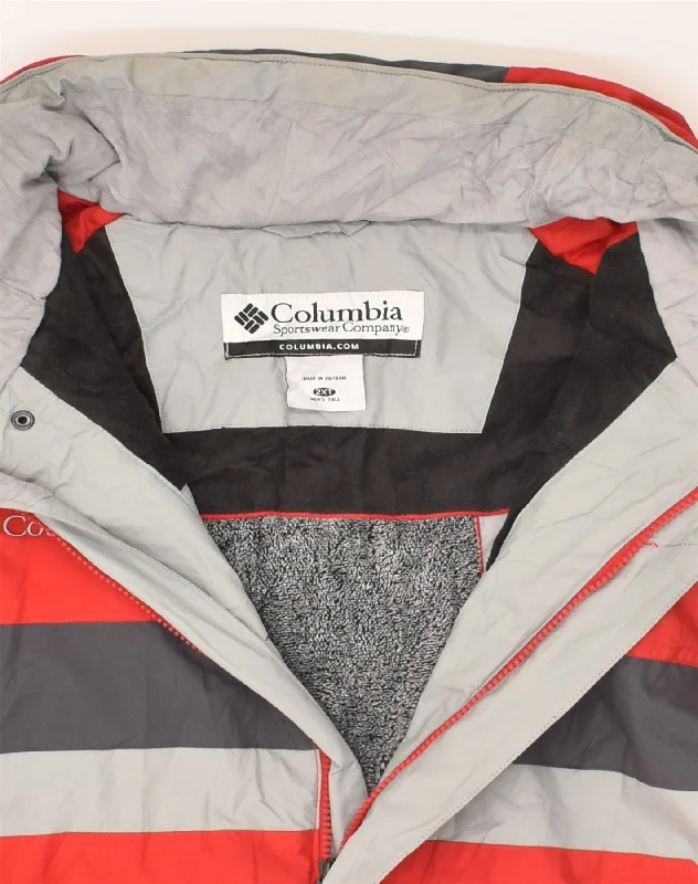 columbia-mens-hooded-windbreaker-jacket-uk-44-2xl-red-colourblock-nylon