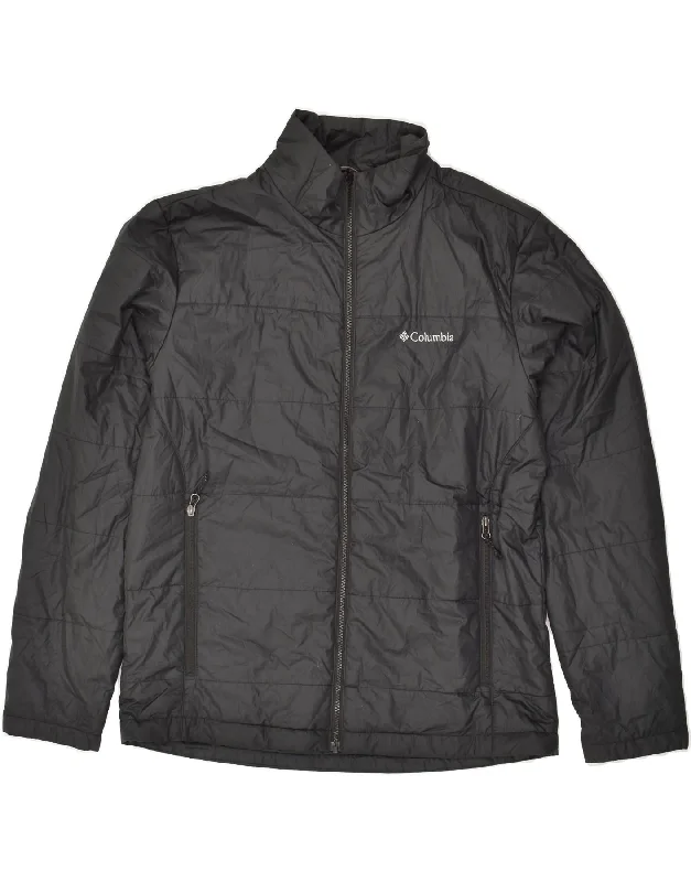 COLUMBIA Mens Rain Jacket UK 40 Large Black Polyester