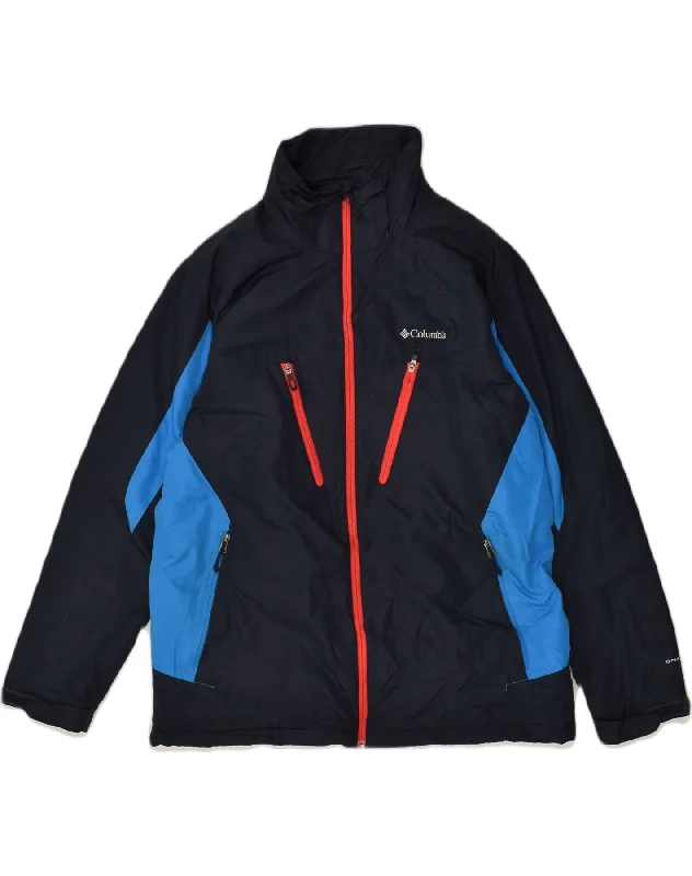 COLUMBIA Mens Windbreaker Jacket UK 40 Large Navy Blue Colourblock