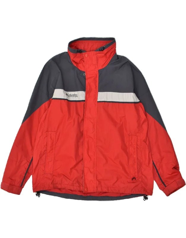 COLUMBIA Mens Windbreaker Jacket UK 42 XL Red Colourblock Nylon