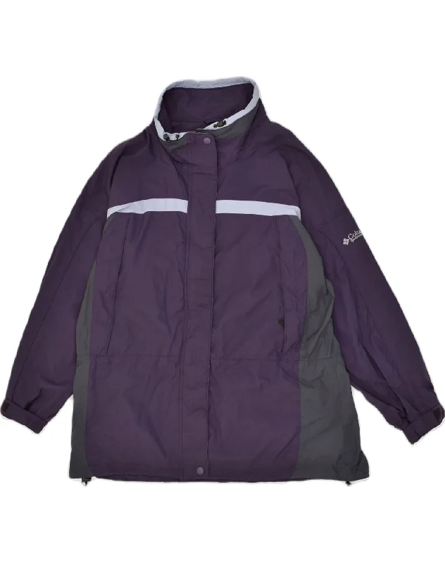 COLUMBIA Mens Windbreaker Jacket UK 46 3XL Purple Colourblock Nylon