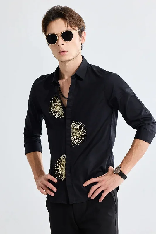 Crescent Black Beaded Shirt