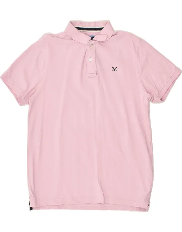 CREW CLOTHING Mens Polo Shirt Medium Pink Cotton