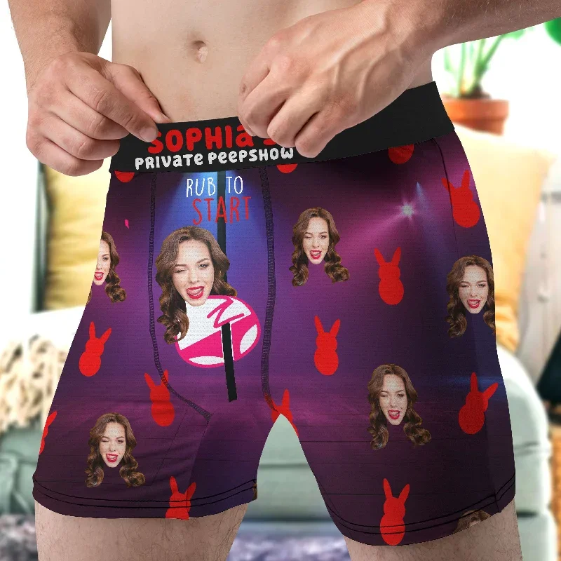 Custom Photo  Boxer Briefs For Couples- Funny Couple Boxer- Couple Gift