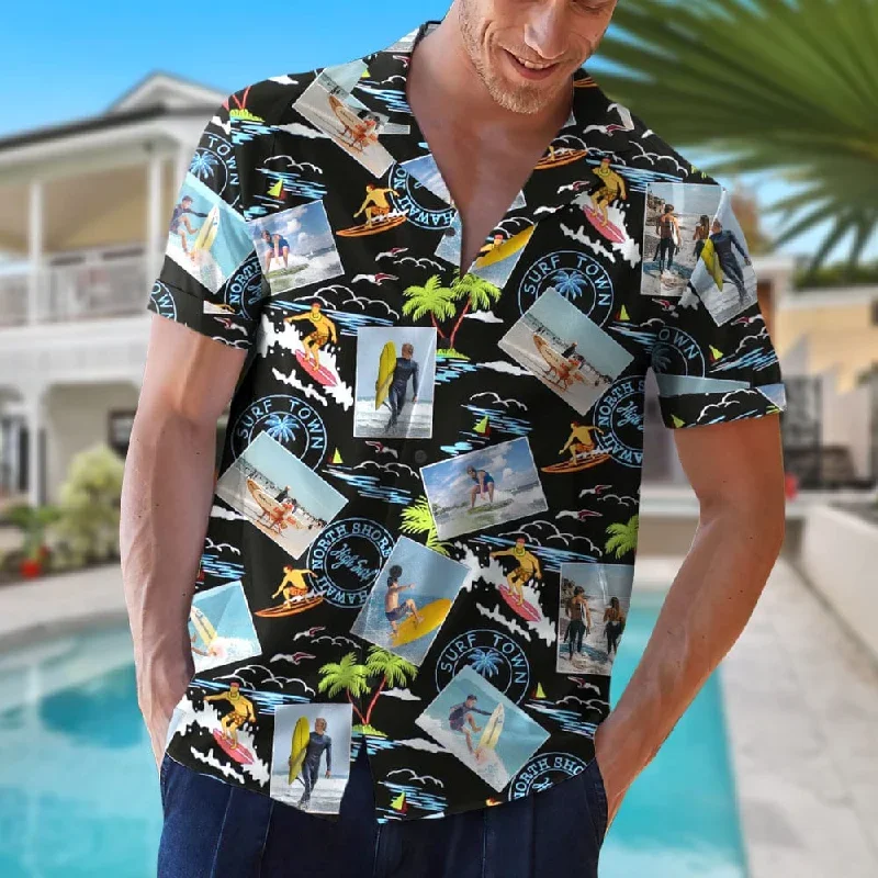 Custom Surfing Photo Hawaiian Shirt, Summer Gift For Surfing Lovers