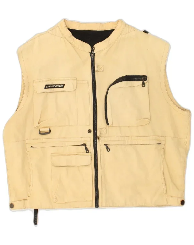 DAINESE Mens Utility Gilet UK 44 2XL Beige Cotton