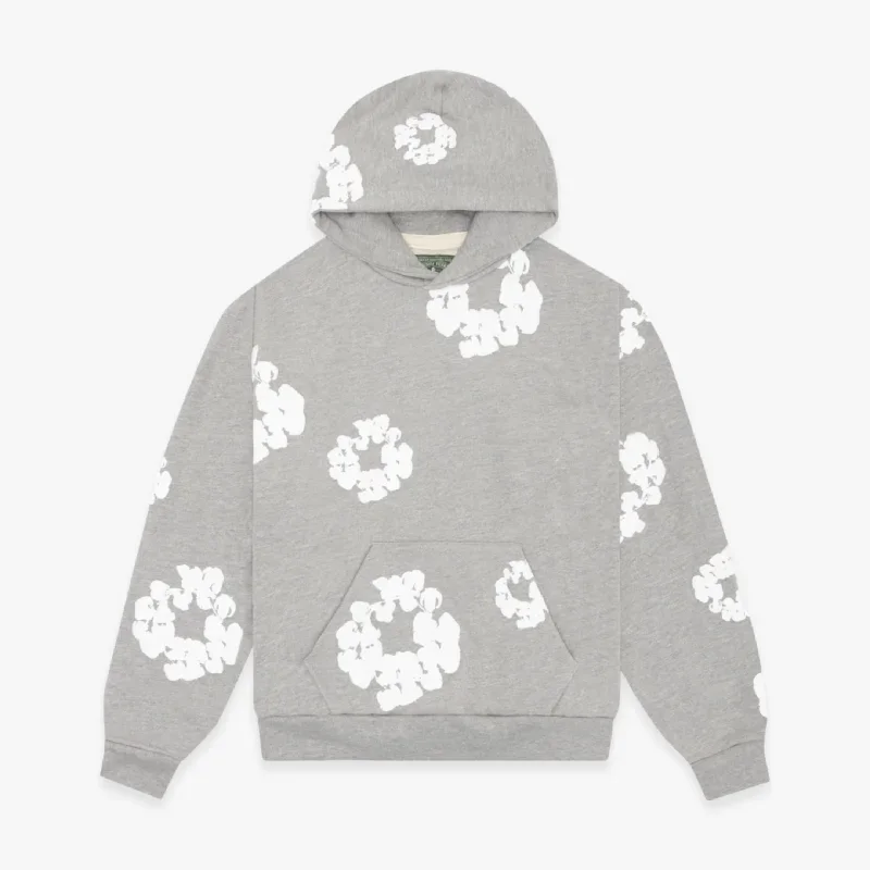 Denim Tears Pullover Hooded Sweatshirt 'The Cotton Wreath' Grey FW23