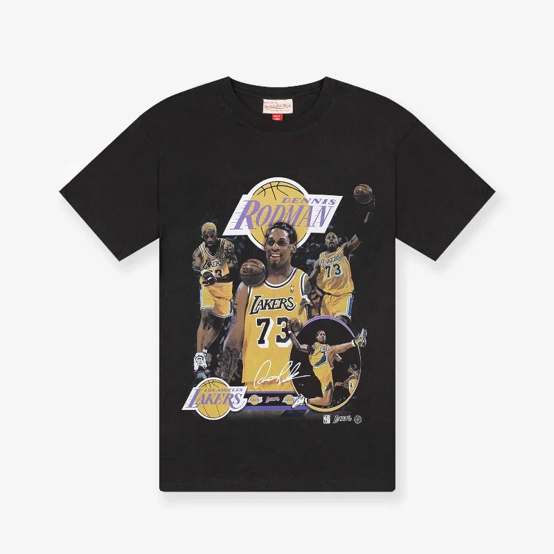 Dennis Rodman Los Angeles Lakers Player Graphic T-Shirt - Black