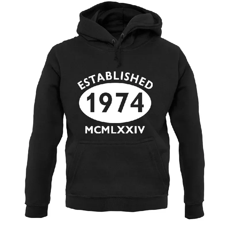 Established 1974 Roman Numerals Unisex Hoodie