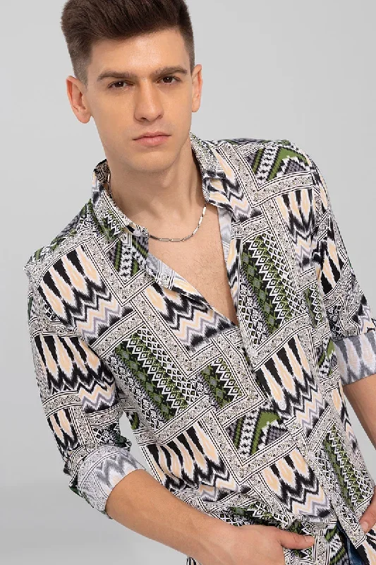 Ethnic Tribe Green Shirt