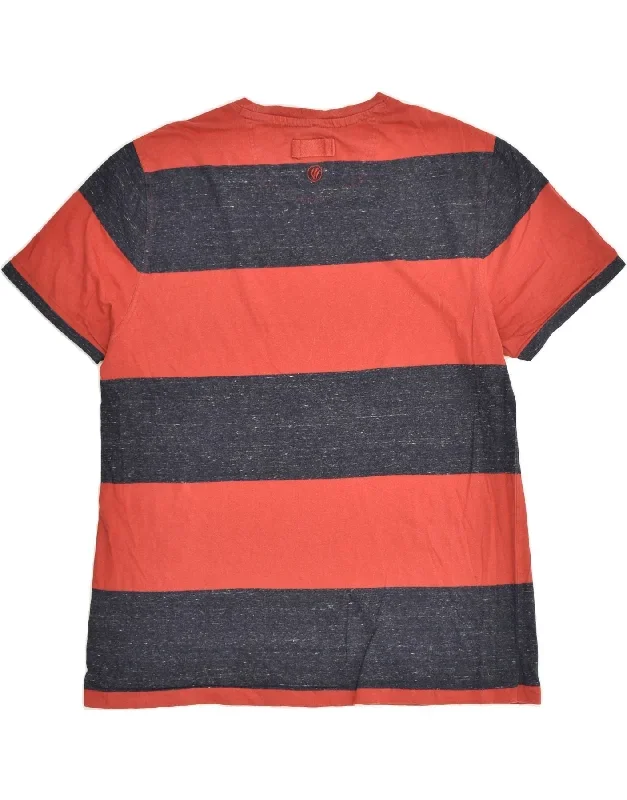 fat-face-mens-t-shirt-top-large-navy-blue-striped-cotton