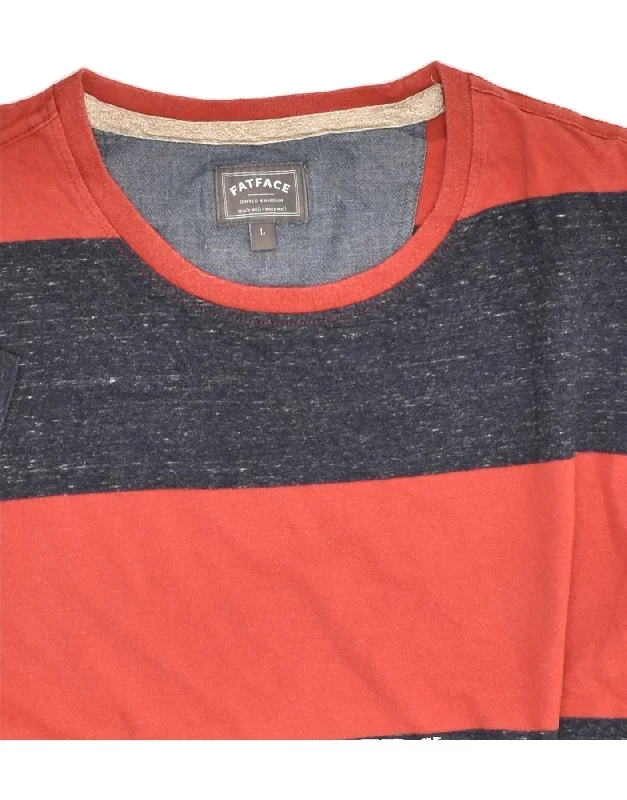 fat-face-mens-t-shirt-top-large-navy-blue-striped-cotton