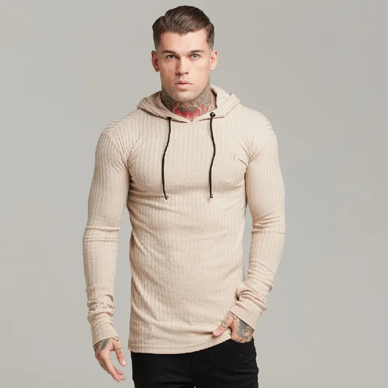 father-sons-classic-beige-ribbed-knit-hoodie-jumper-fsh412