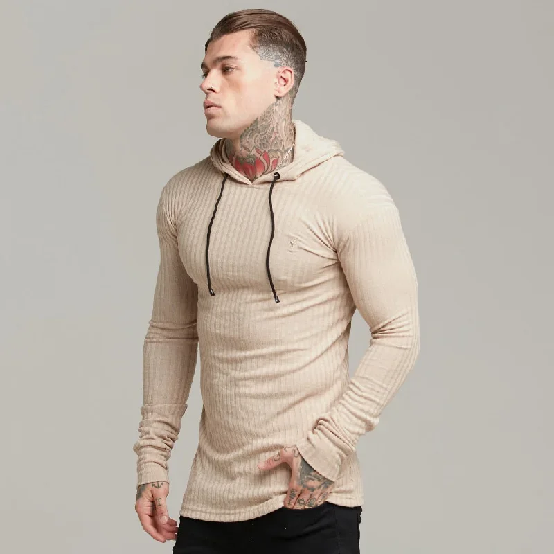 father-sons-classic-beige-ribbed-knit-hoodie-jumper-fsh412