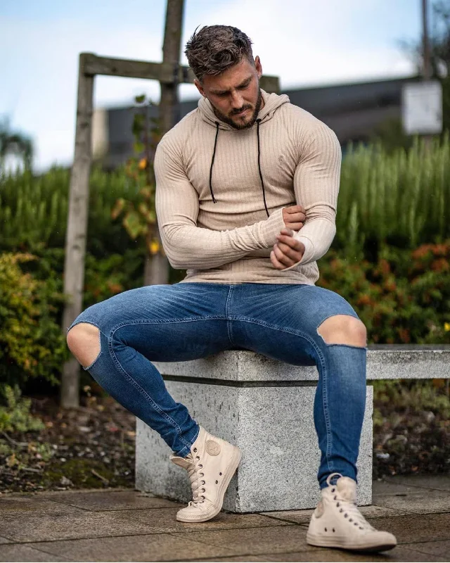 father-sons-classic-beige-ribbed-knit-hoodie-jumper-fsh412