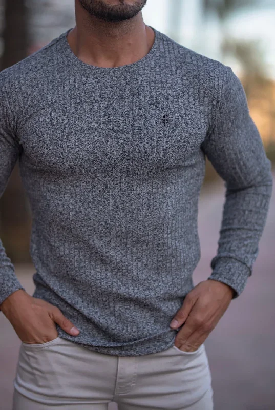 father-sons-classic-grey-black-decal-ribbed-knit-jumper-fsh537