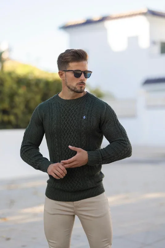 father-sons-khaki-knitted-cable-saddle-crew-super-slim-jumper-with-metal-decal-fsn078-pre-order-14th-november