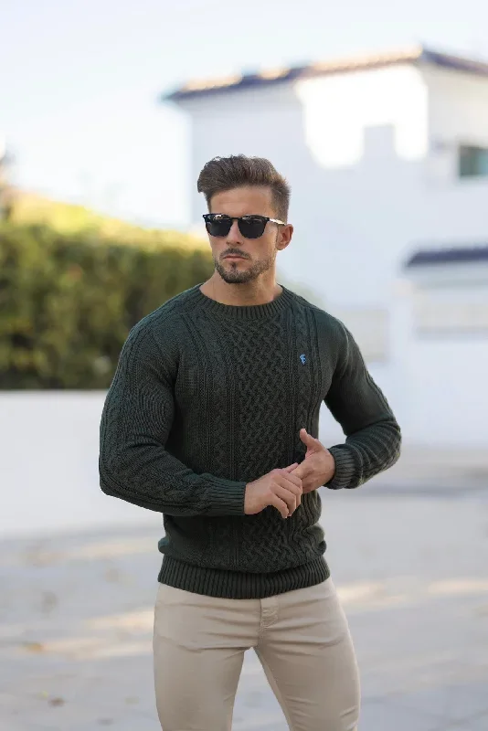 father-sons-khaki-knitted-cable-saddle-crew-super-slim-jumper-with-metal-decal-fsn078-pre-order-14th-november