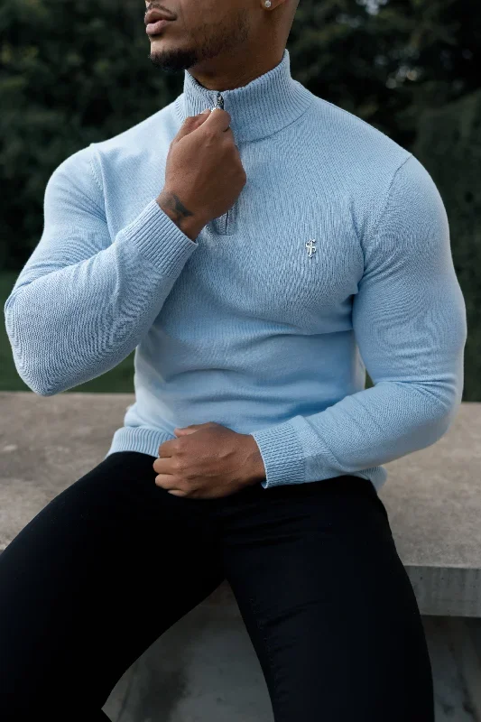 father-sons-light-blue-funnel-neck-1-2-zip-knitted-jumper-fsn119