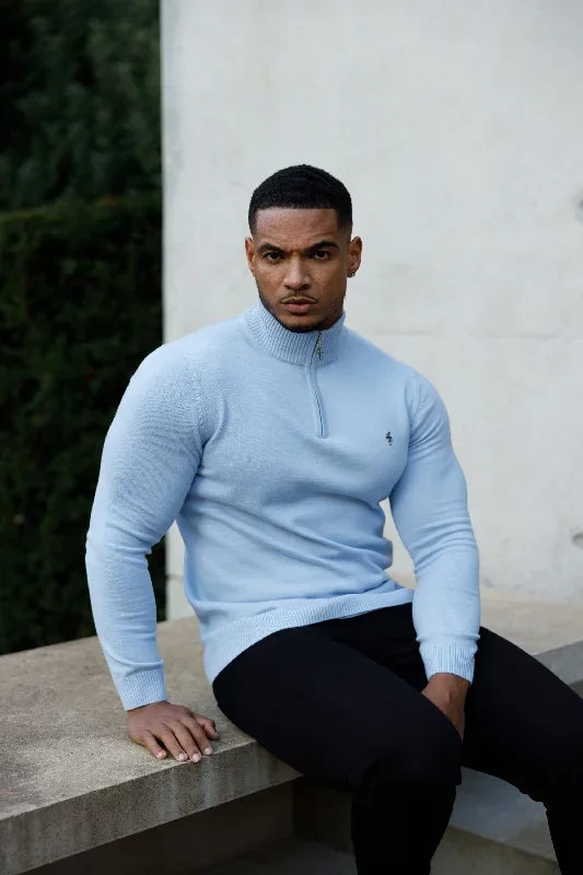 father-sons-light-blue-funnel-neck-1-2-zip-knitted-jumper-fsn119