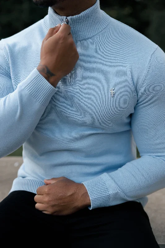 father-sons-light-blue-funnel-neck-1-2-zip-knitted-jumper-fsn119