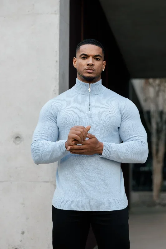 father-sons-light-blue-funnel-neck-1-2-zip-knitted-jumper-fsn119