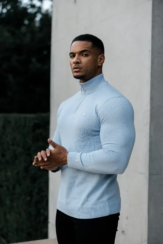 father-sons-light-blue-funnel-neck-1-2-zip-knitted-jumper-fsn119