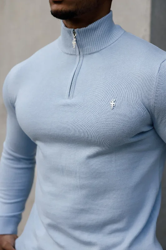 father-sons-light-blue-funnel-neck-1-2-zip-knitted-jumper-fsn119