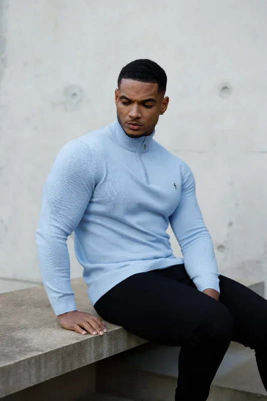 father-sons-light-blue-funnel-neck-1-2-zip-knitted-jumper-fsn119