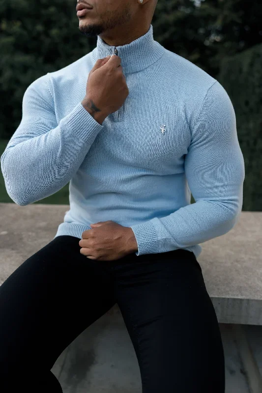 father-sons-light-blue-funnel-neck-1-2-zip-knitted-jumper-fsn119