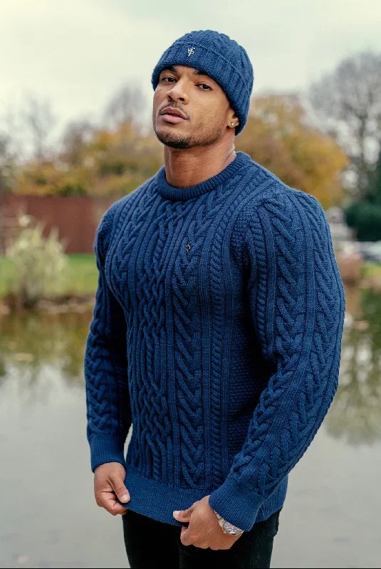 father-sons-royal-blue-twisted-braid-weave-super-slim-jumper-with-gunmetal-decal-fsj042