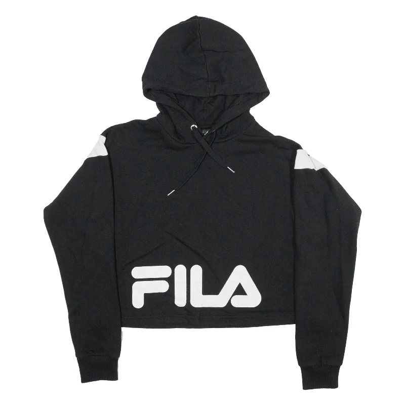 FILA Cropped Mens Black Hoodie S